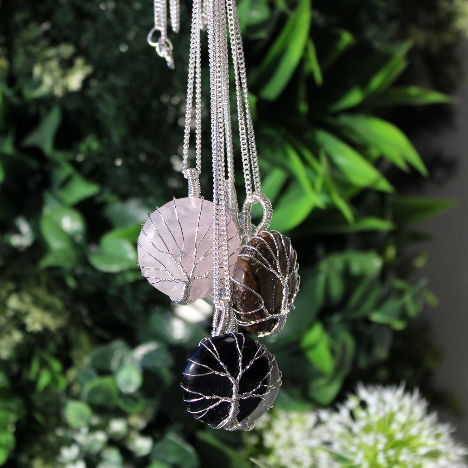 Tree of Life Gemstone Necklace - Black Onyx - casafenixgifts.co.uk